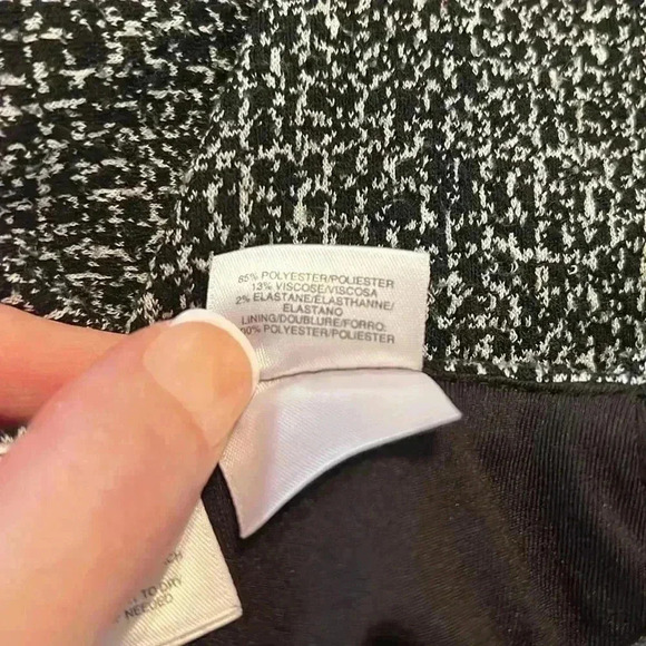 Nine West Pull On Textured Stretch Pencil Skirt Size Medium Black & White - Picture 6 of 7